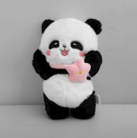 PELUCHE CUTE PANDA CON FLOR ROSA